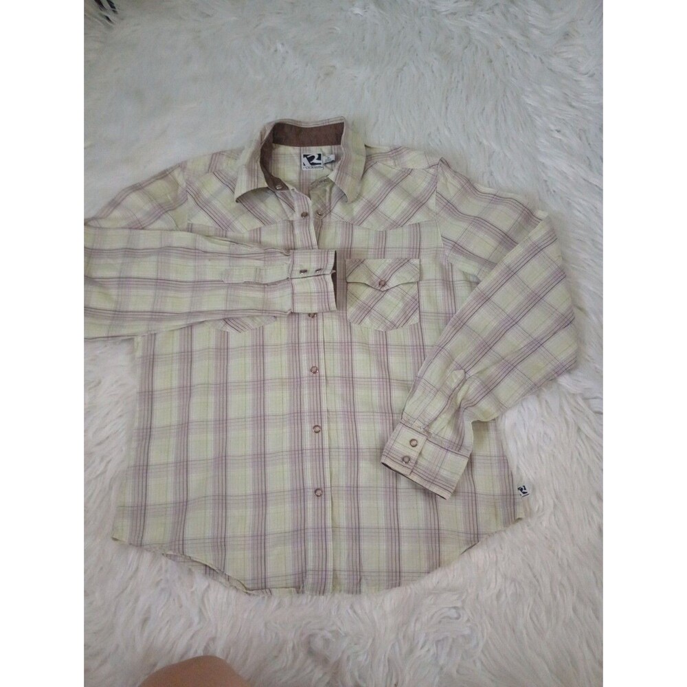 Vintage Rockies Women's Western shirt Red Plaid Size M Button Up Long Sleeve